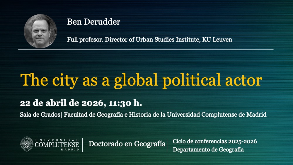 Próxima conferencia del profesor Ben Derudder